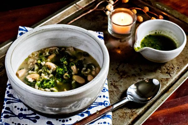 Mixed-Greens-Soup-with-Cilantro-Pistou